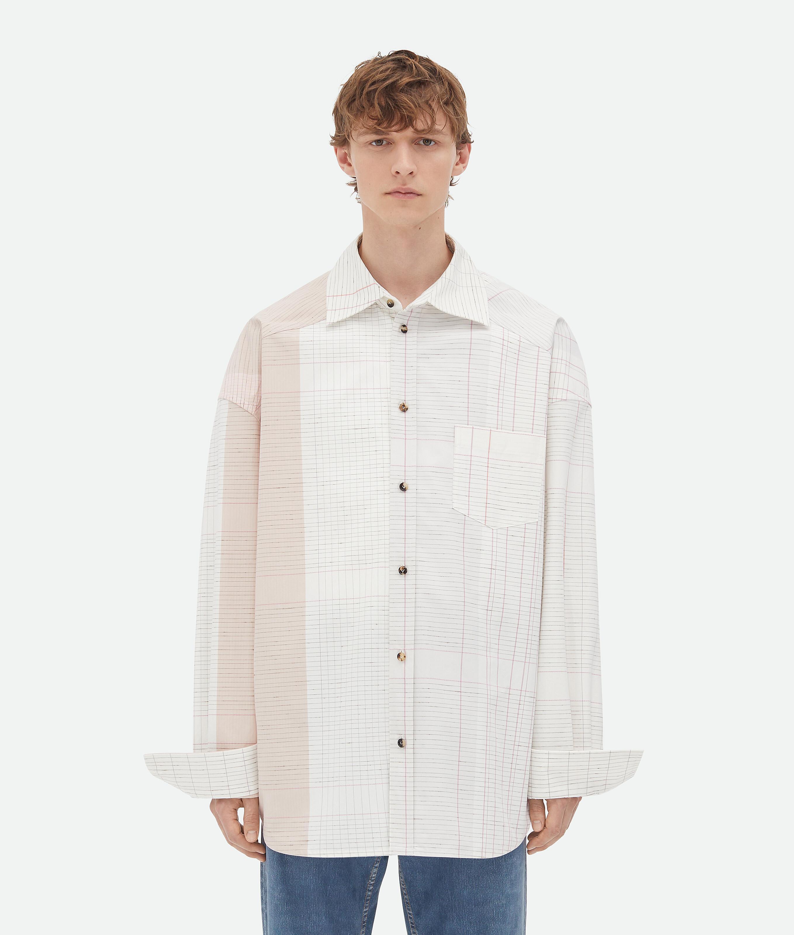 Men's Notebook Cotton Shirt in Off white/pink Product Image