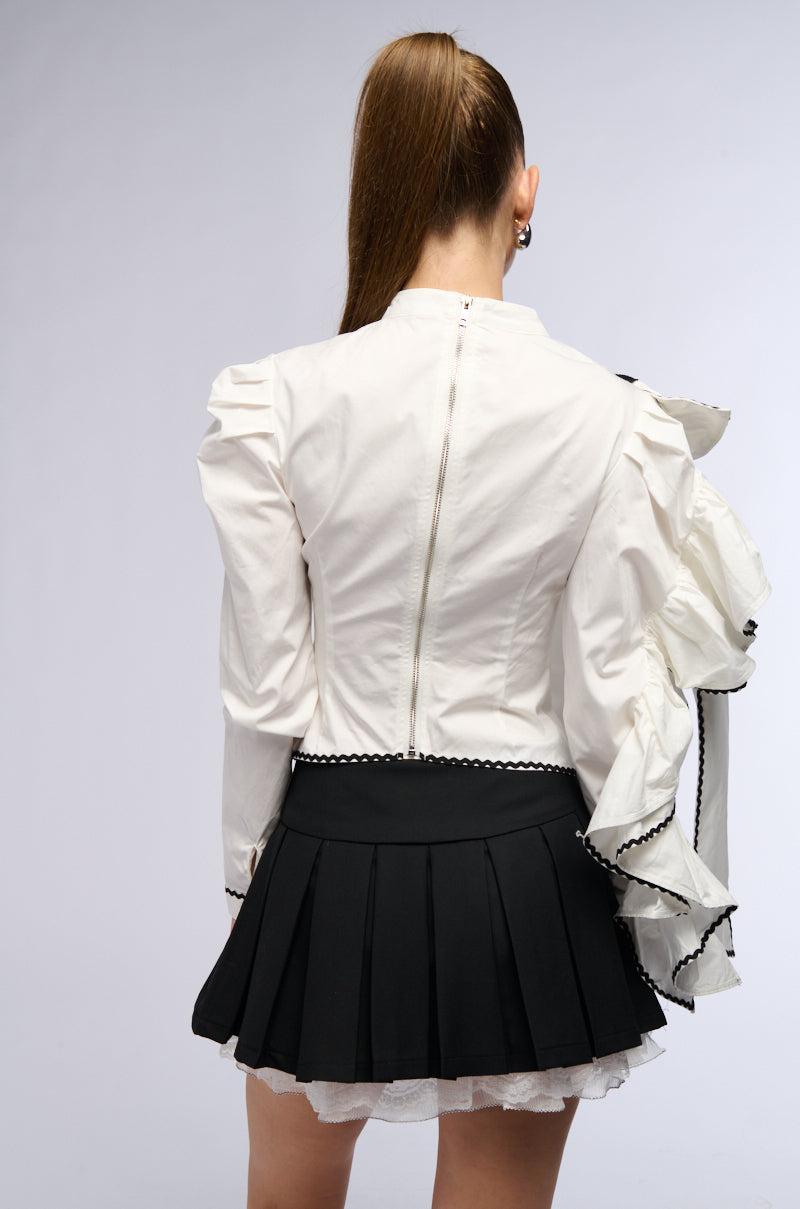 BRING THE DRAMA POPLIN BOW TOP Product Image