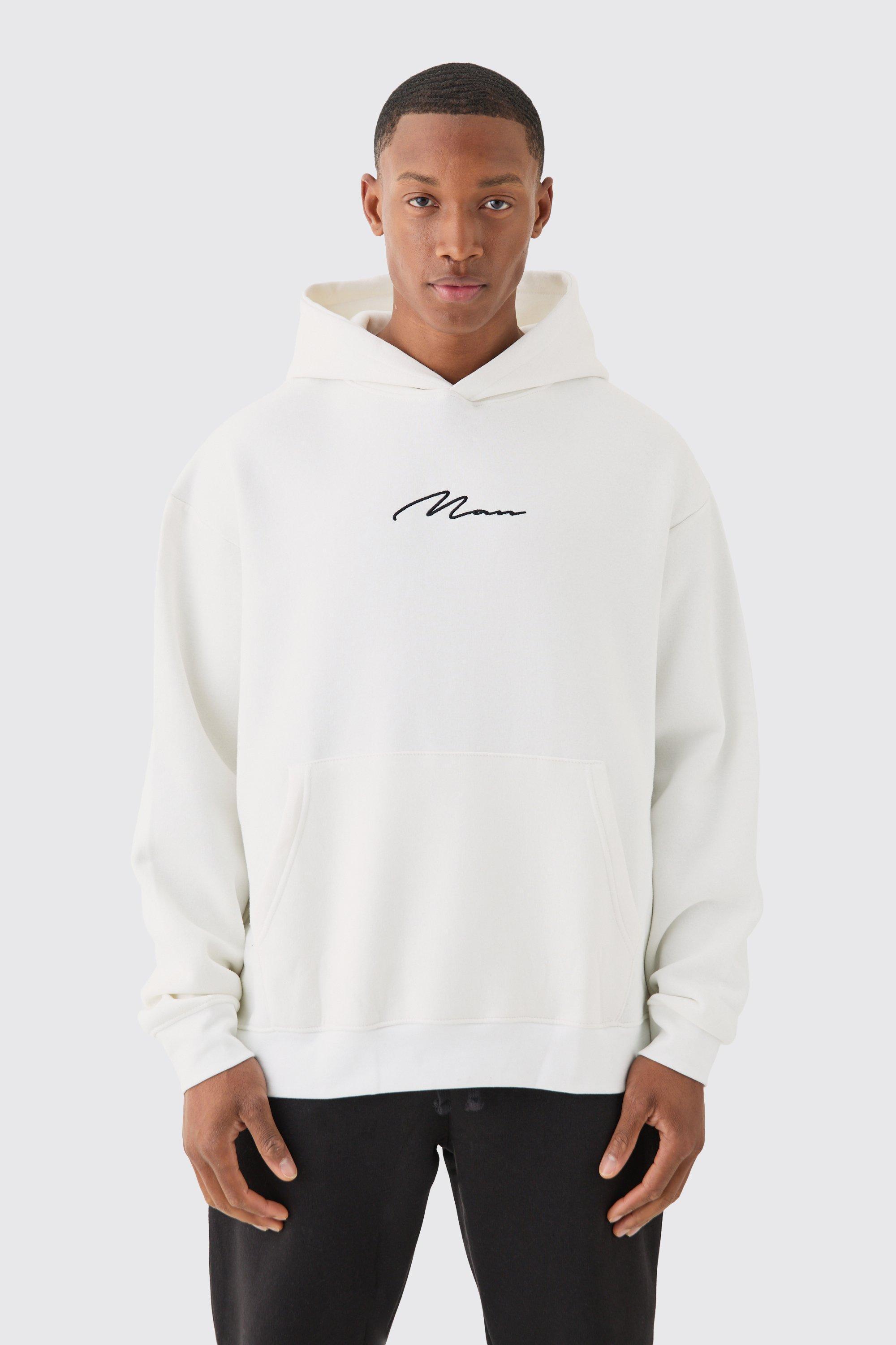 Man Signature Overszied Over The Head Hoodie | boohooMAN USA Product Image