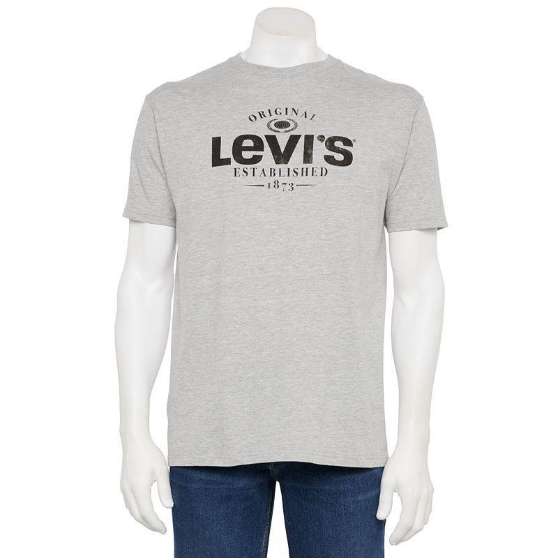 Mens Levis Relaxed-Fit Short-Sleeve Graphic Tee Grey Gray Product Image