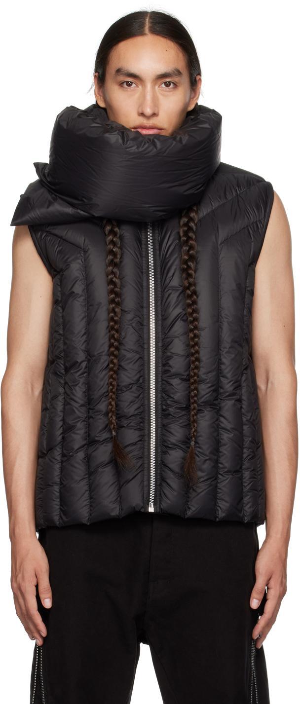 Black Quilted Down Vest Product Image