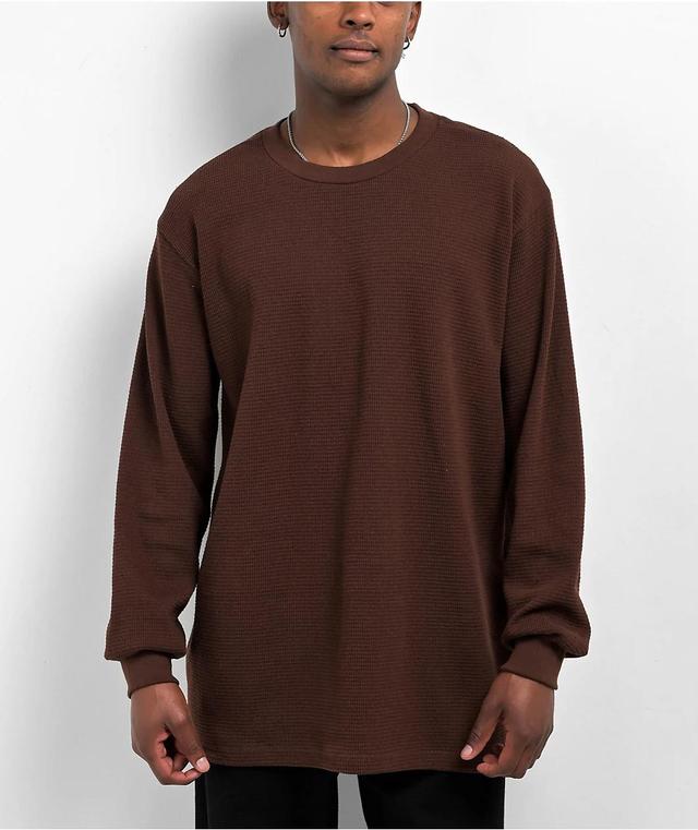 Shaka Wear Brown Heavyweight Long Sleeve Thermal T-Shirt Product Image