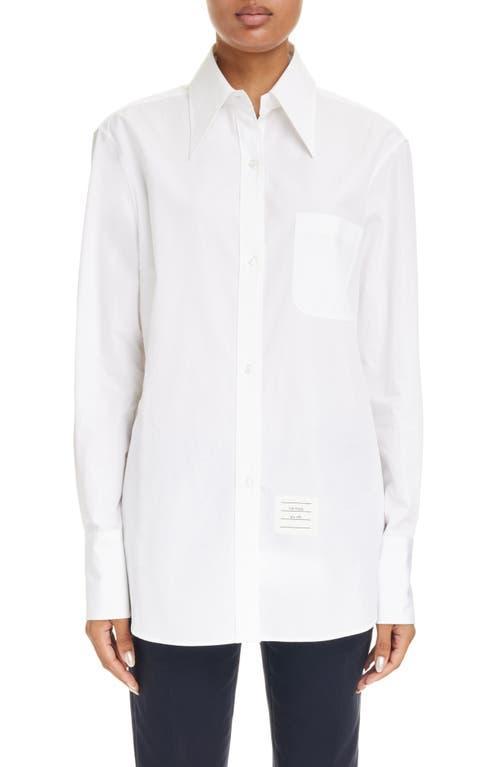 Thom Browne Exaggerated Collar Easy Fit Cotton Button-Up Shirt Product Image