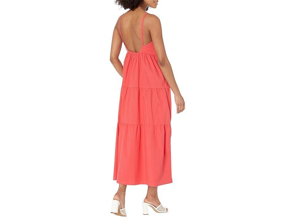 MONROW Poplin Maxi Dress (Fire Coral) Women's Clothing Product Image