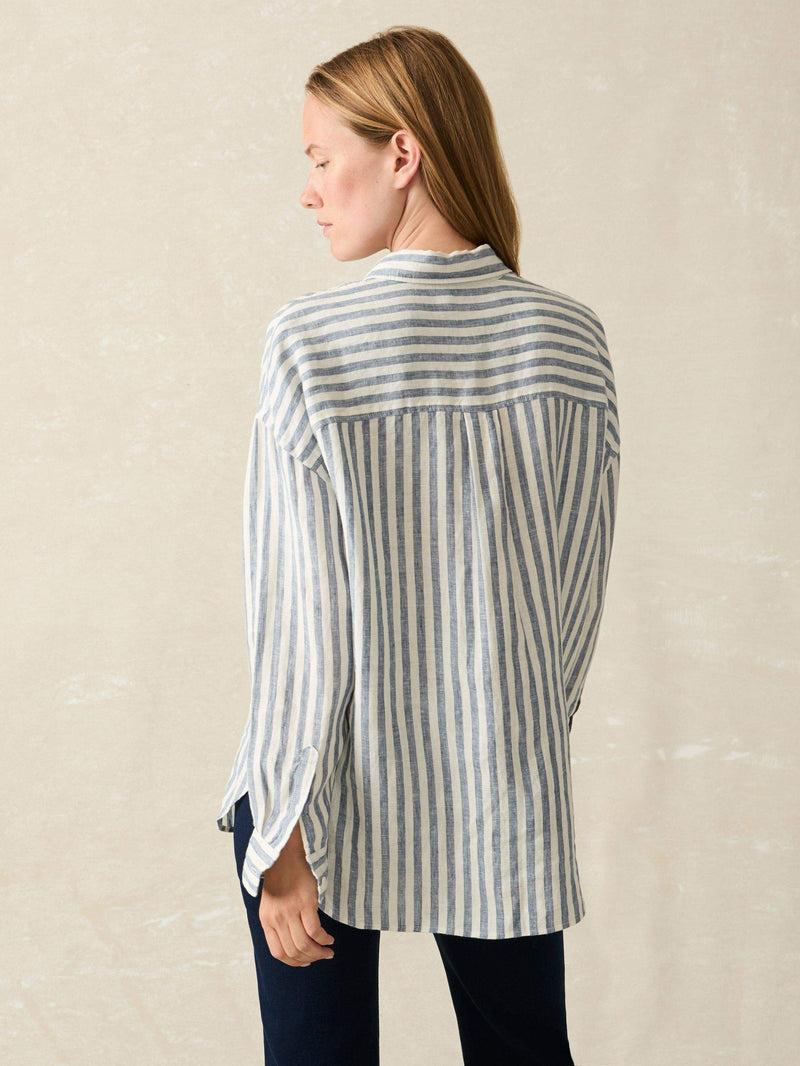 Laguna Linen Relaxed Shirt - Blue Lucy Stripe Female Product Image