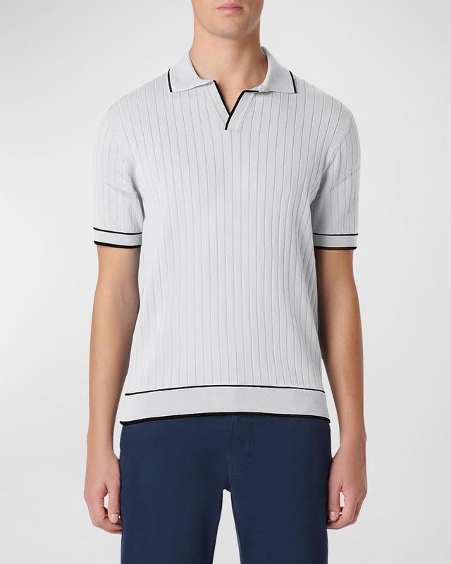 Mens Johnny Rib-Knit Short-Sleeve Polo Sweater Product Image