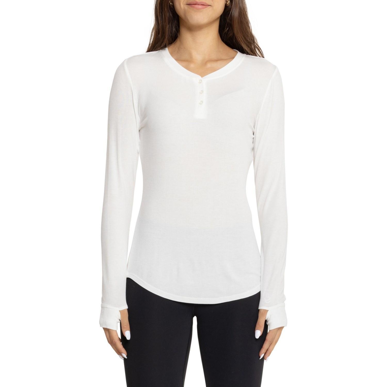 Cuddl Duds SoftWear Ribbed Henley Base Layer Top - Long Sleeve Product Image