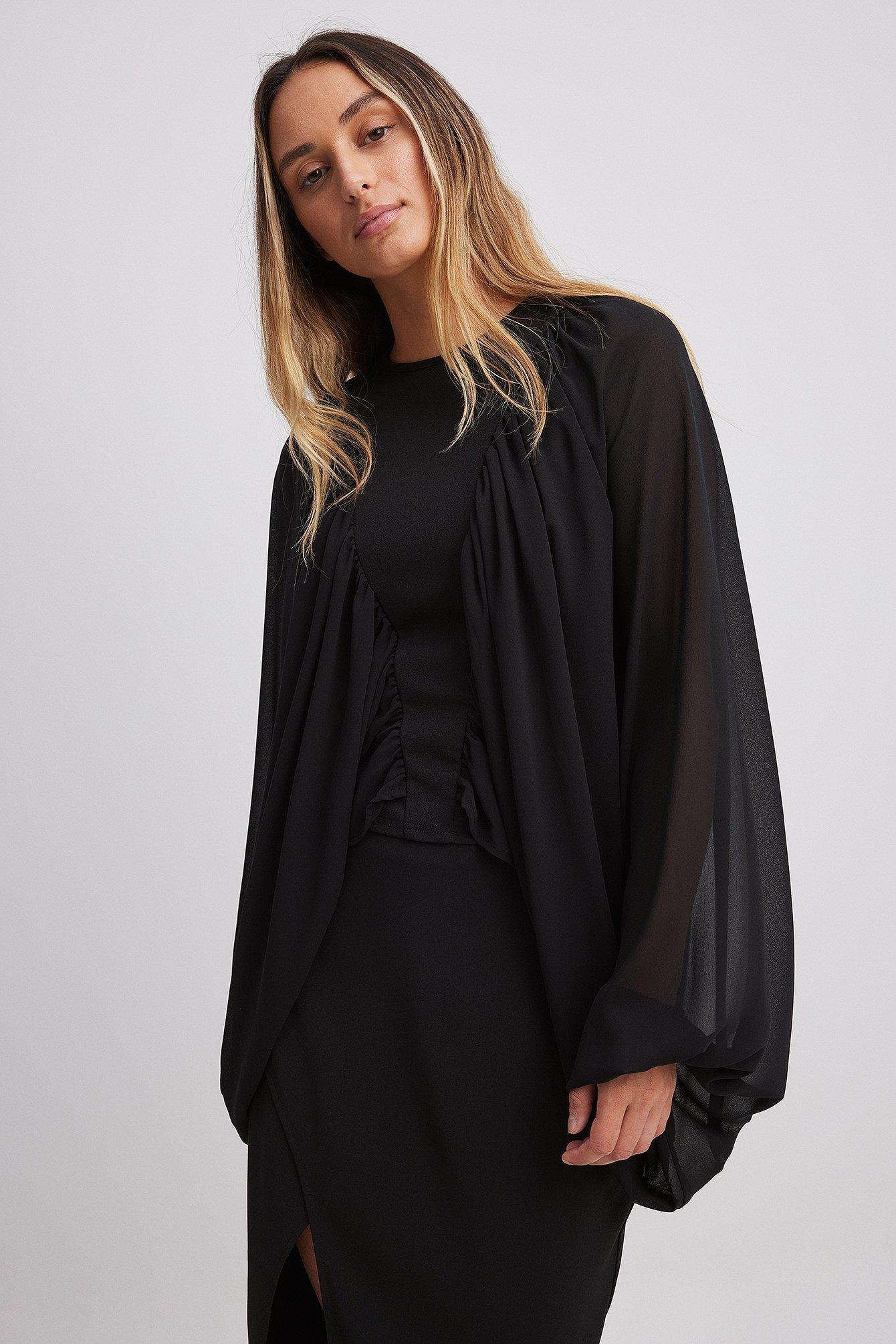 Balloon Sleeve Chiffon Blouse Product Image