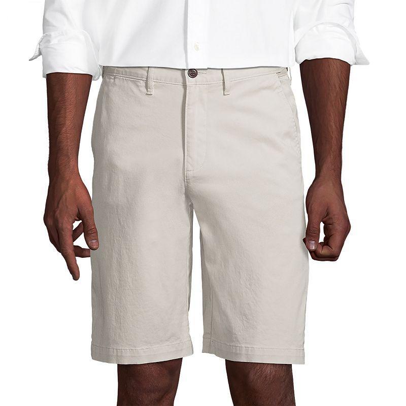 Big & Tall Lands End 11-Inch Comfort-Waist Knockabout Chino Shorts, Mens Grey Product Image