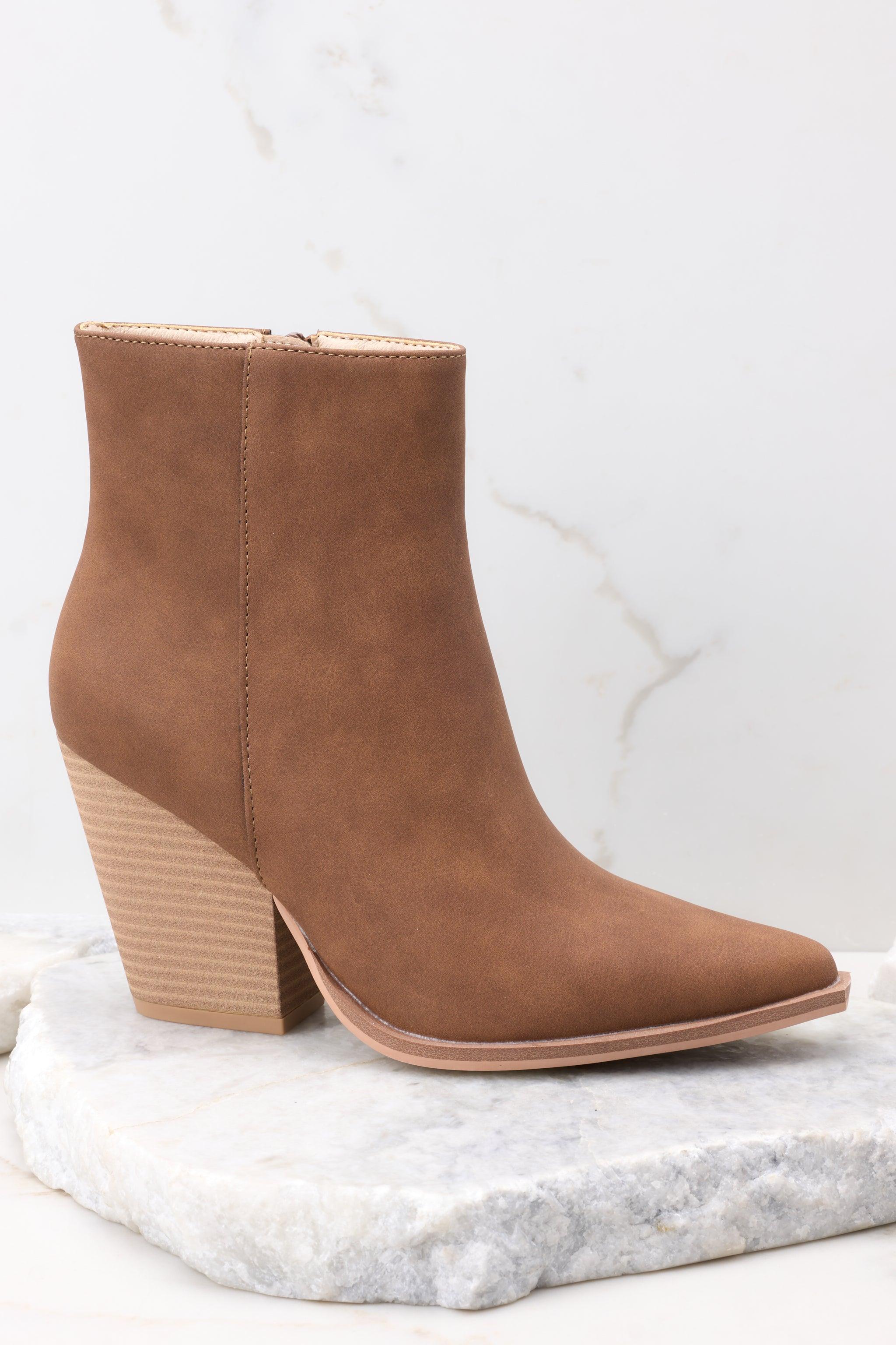 Gentle Persuasion Caramel Ankle Booties Tan Product Image