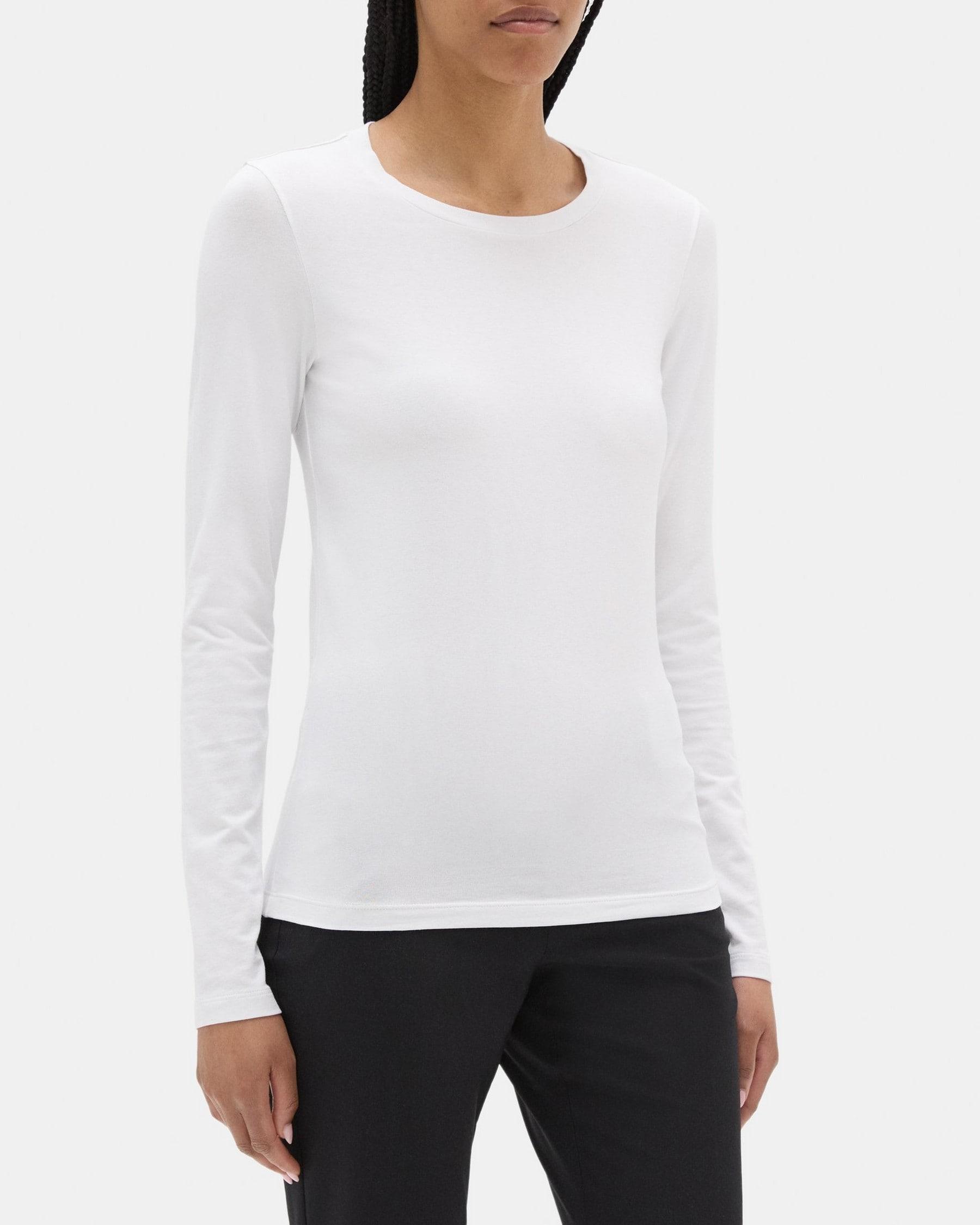 Long-Sleeve Tee In Stretch Cotton Product Image