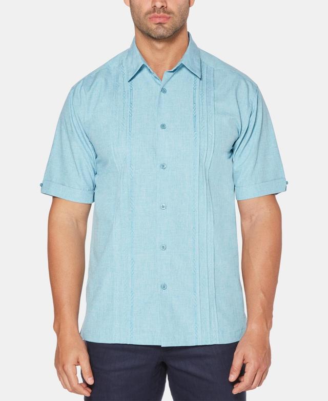 Mens Cubavera Classic-Fit Embroidered Paneled Chambray Button-Down Shirt Product Image