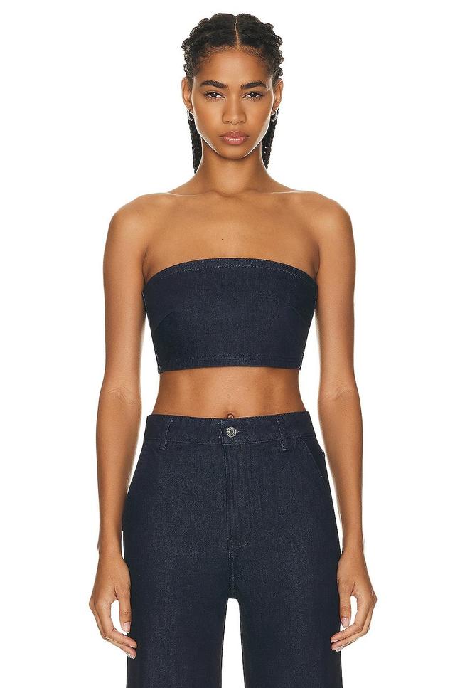 GRLFRND Lilah Denim Tube Top Blue. (also in L, XS). Product Image