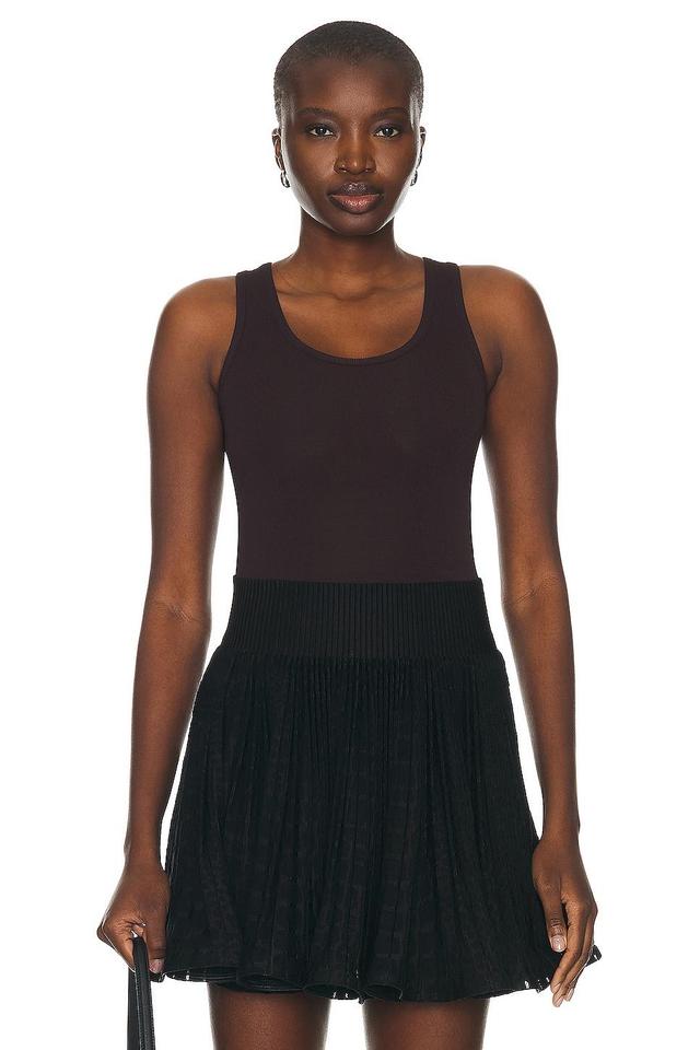 ALAÏA Tank Top Bodysuit Chocolate. (also in 40). Product Image