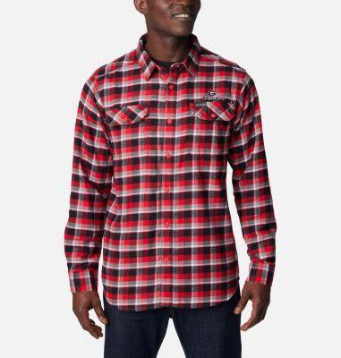 Columbia Men's Collegiate Flare Gun Flannel Long Sleeve Shirt - Georgia- Product Image