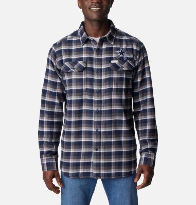 Mens Columbia Dallas Cowboys Flare Gun Flannel Button-Up Shirt Blue Product Image