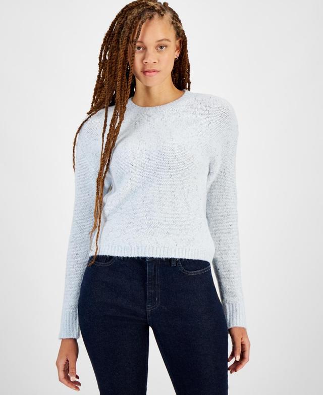 Calvin Klein Jeans Womens Crewneck Long-Sleeve Lurex Sweater - Mascarpone Product Image