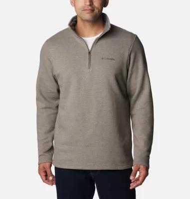 Mens Columbia Hart Mountain Fleece Quarter-Zip Pullover Dark Grey Product Image