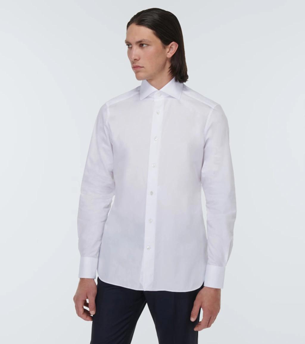 ZEGNA Trofeo Cotton Poplin Shirt In White Product Image