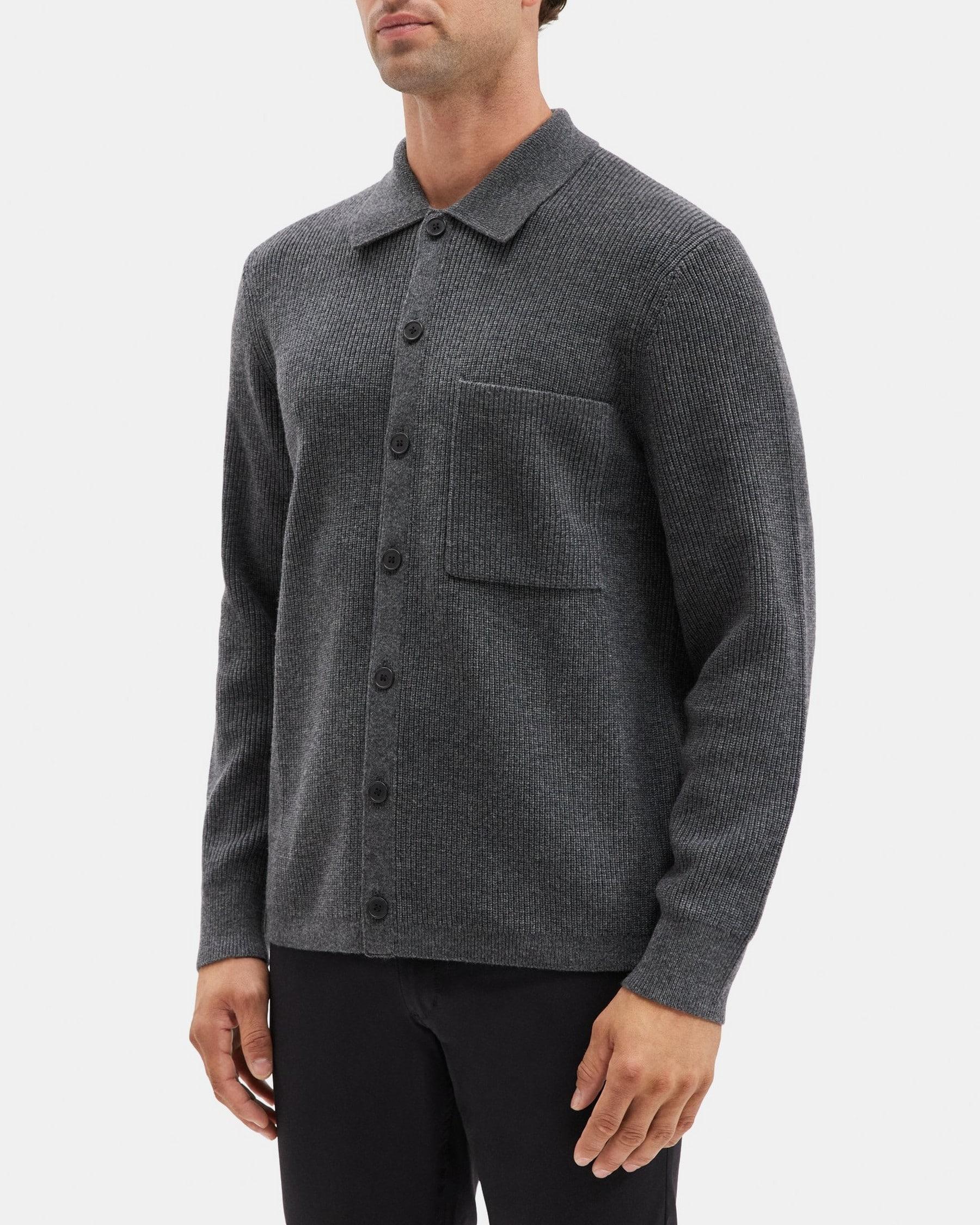 Knit Shirt Jacket in Wool-Cashmere Product Image