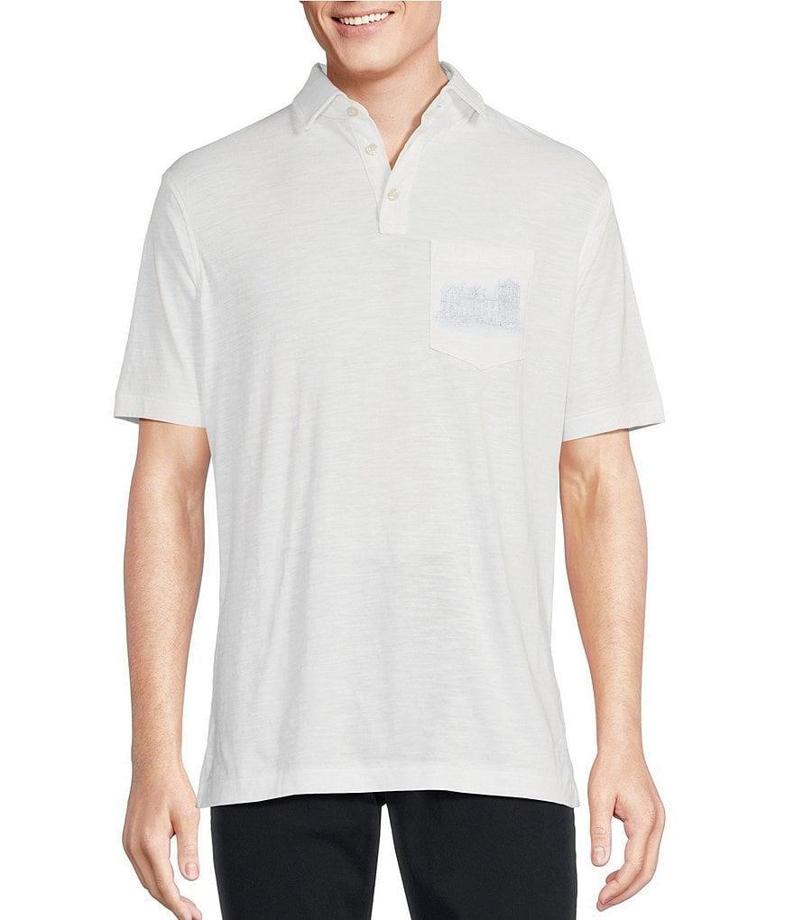 Cremieux Blue Label Camargue Collection Scape Pocket Jersey Short Sleeve Polo Shirt Product Image