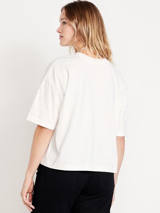 Oversized Crew-Neck Embellished T-Shirt Product Image