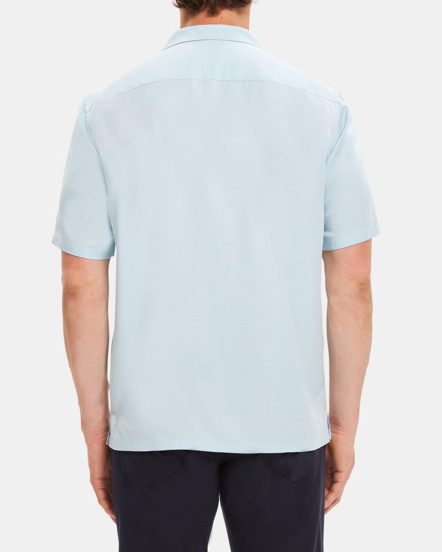 Short-Sleeve Camp Shirt in Tencel-Blend Twill Product Image