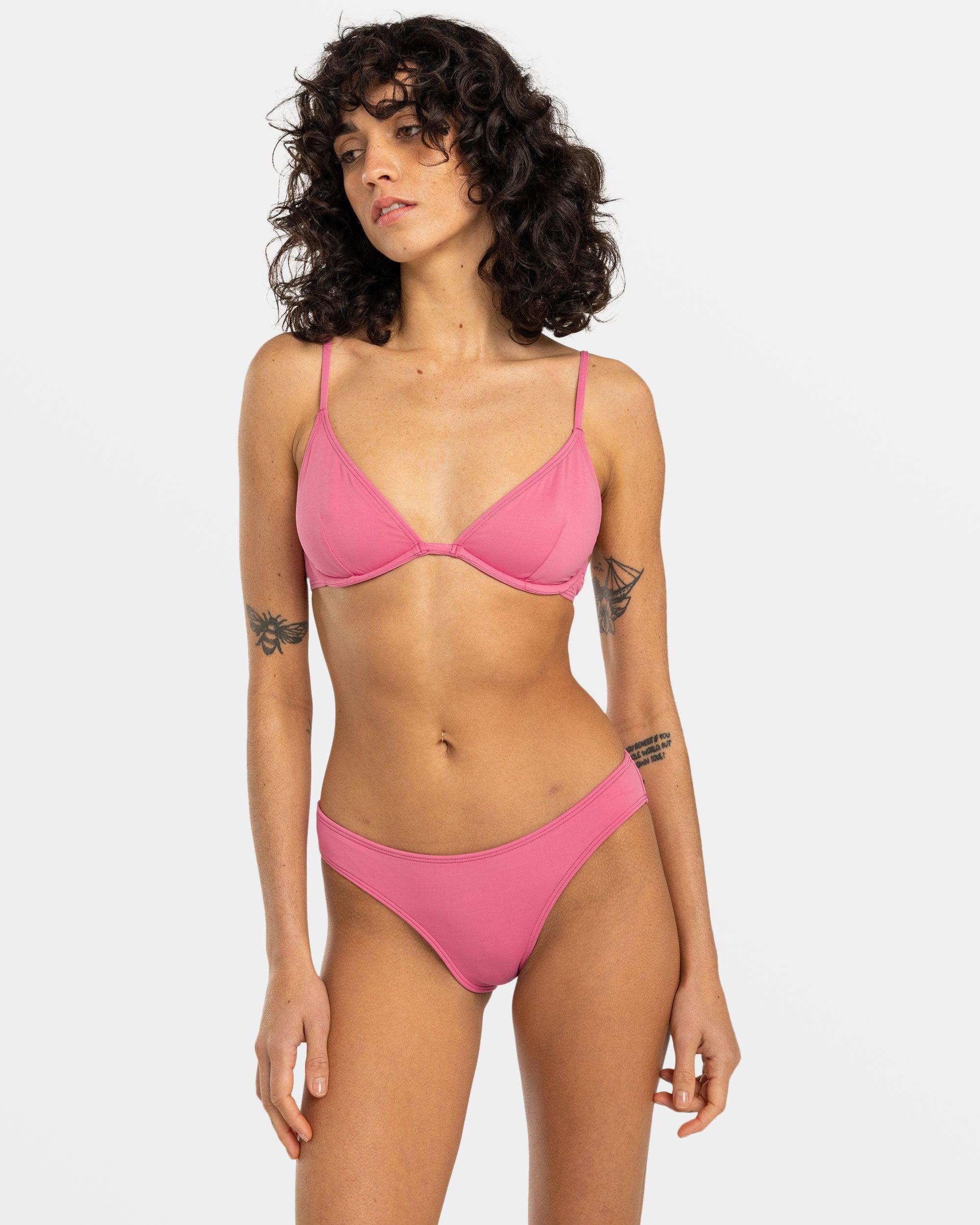 Sol Searcher Lowrider Bikini Bottoms - Berry Pink Female Product Image