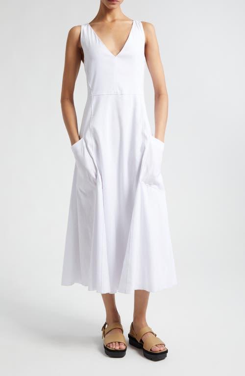 Relaxed Pocketed Sleeveless V-Neck Midi Dress Product Image