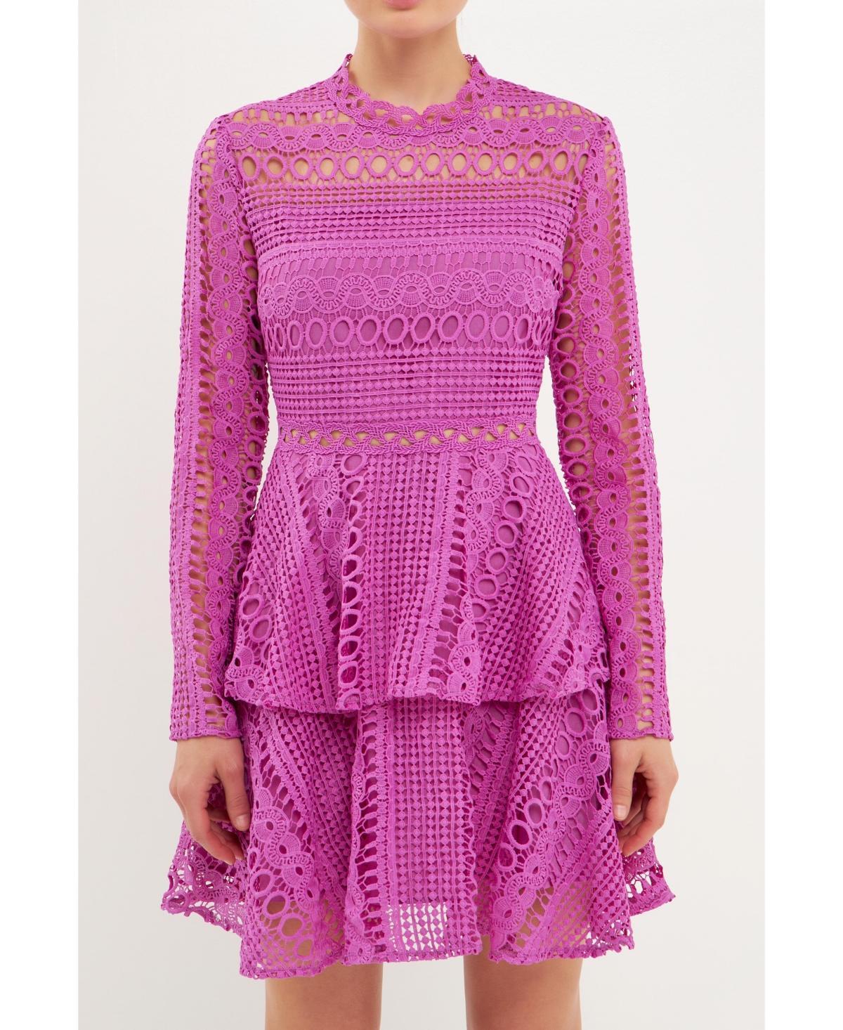 endless rose Womens Crochet Lace Mini Dress product image