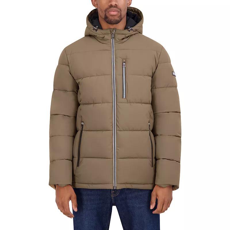 Mens Nautica Hooded Puffer Jacket Blue Product Image