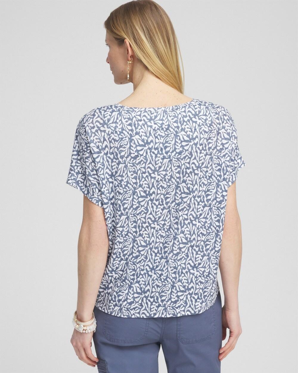 Touch of Cool™ Abstract Ruched Banded Hem Top Product Image