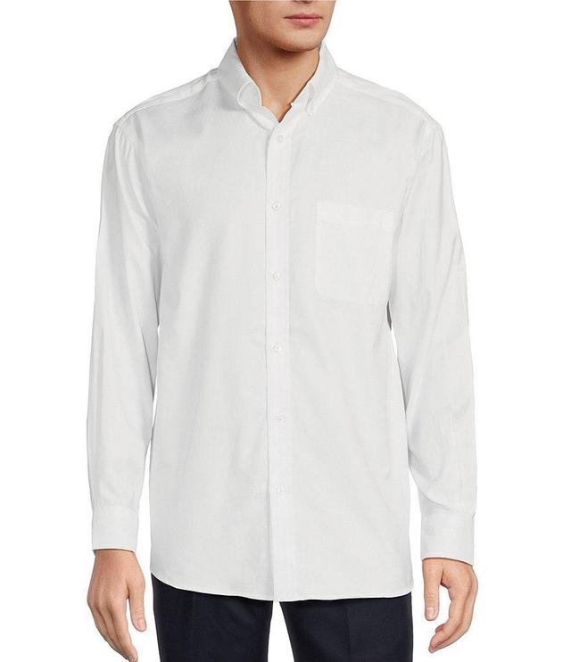 Roundtree & Yorke Big & Tall Long Sleeve Solid Oxford Sport Shirt Product Image