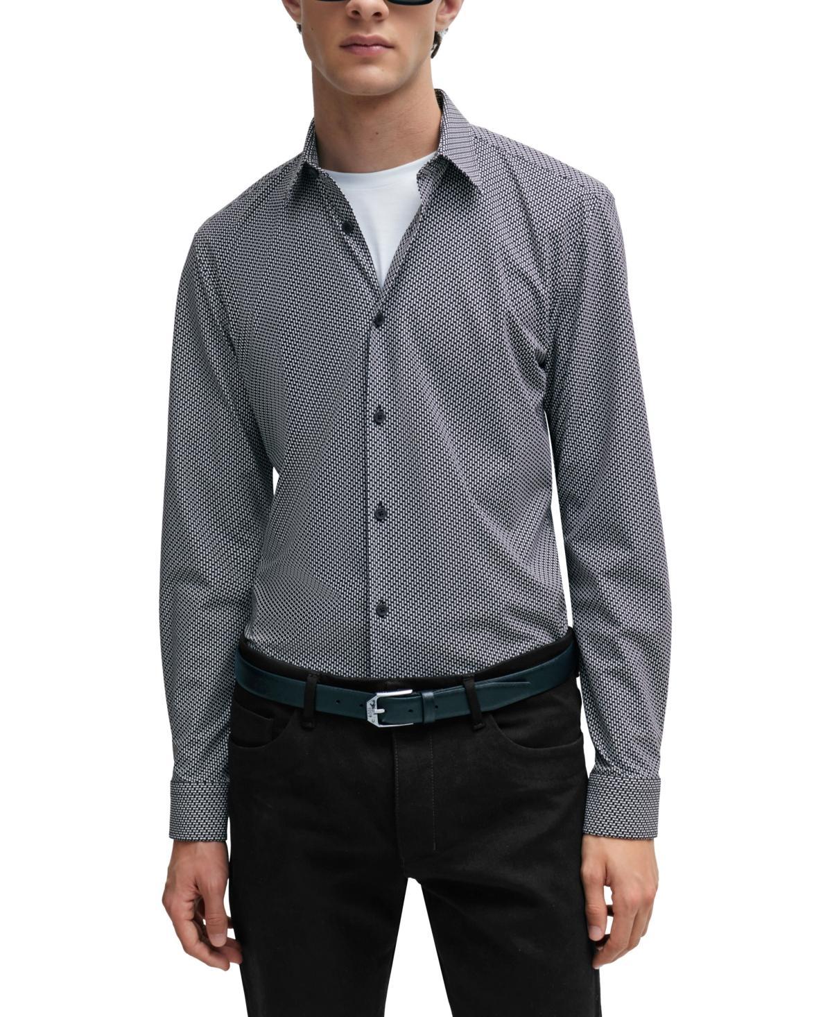 Boss by Hugo Boss Mens Printed Performance-Stretch Slim-Fit Dress Shirt Product Image