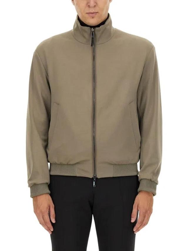 Boss Jacket With Zip In Green Product Image