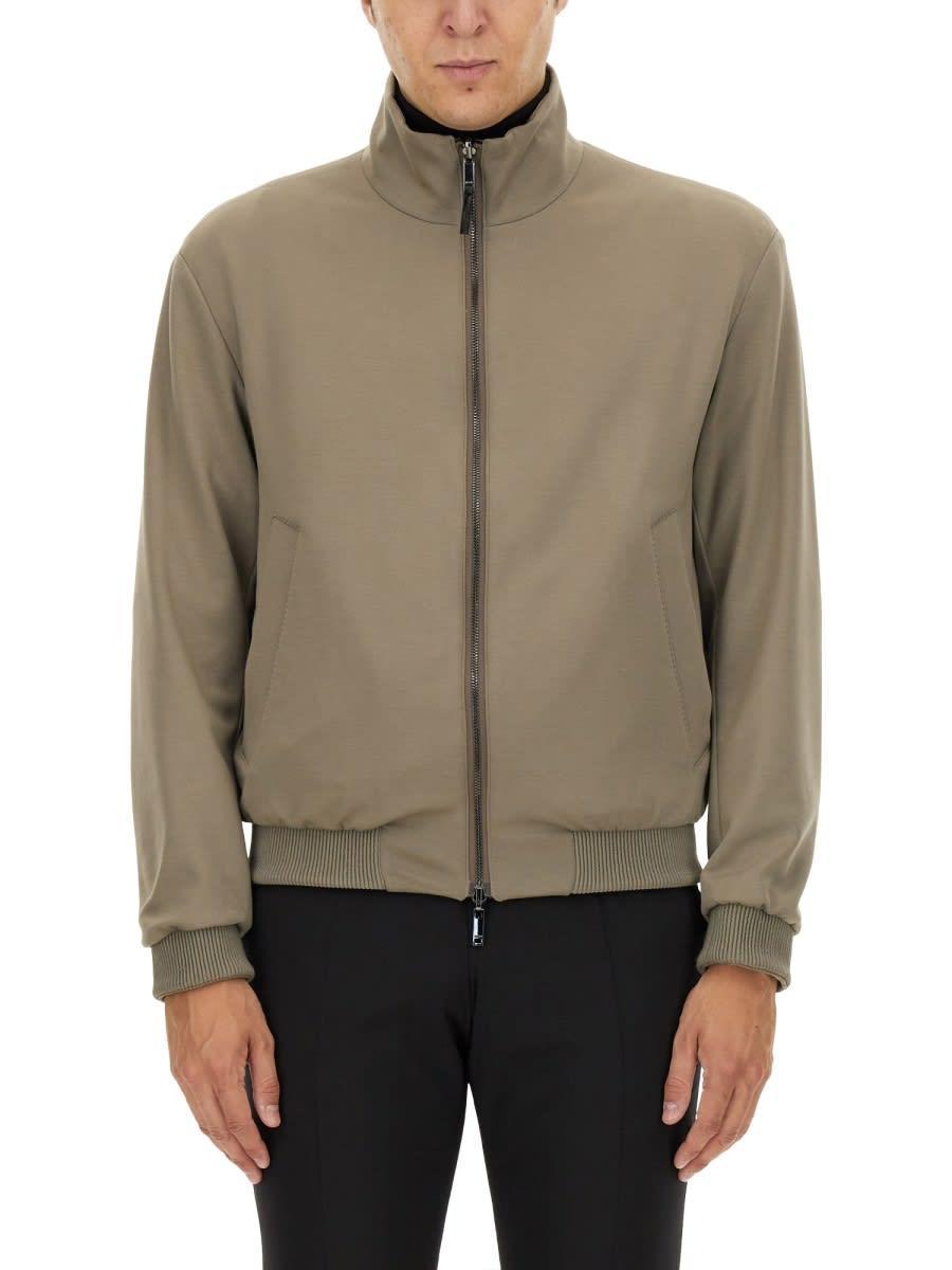 Boss Jacket With Zip In Green Product Image