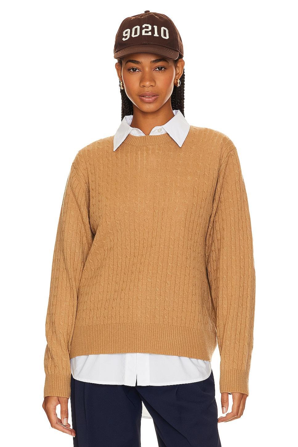 Cashmere Cropped Cable Crew BEVERLY HILLS x REVOLVE Product Image