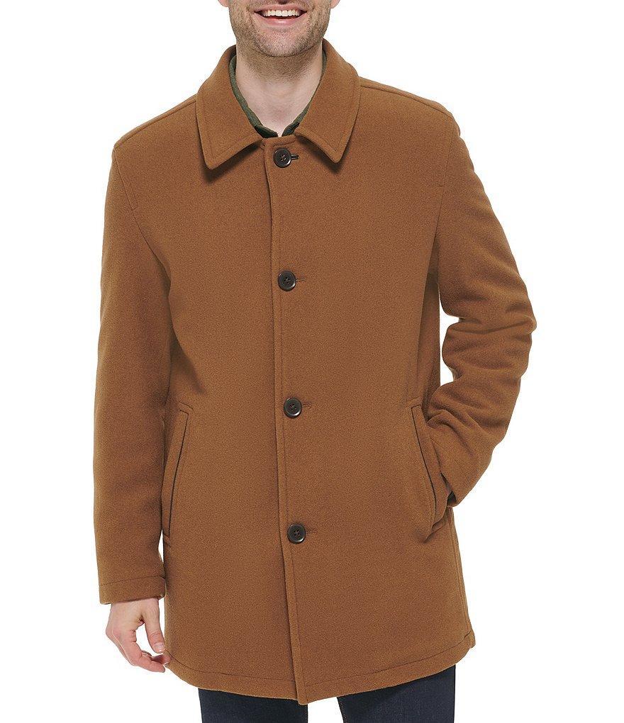 Cole Haan Wool Blend Collared Plush Car Coat Product Image