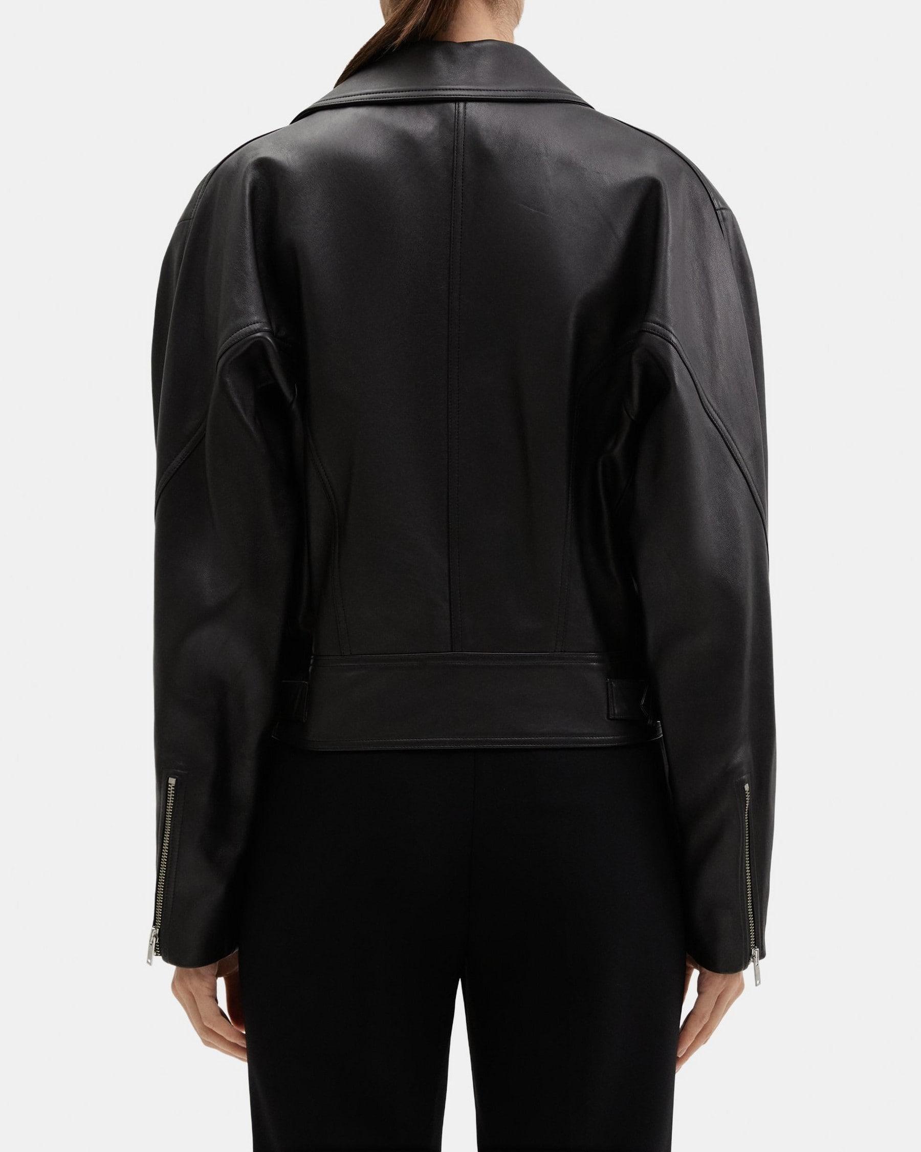 Cropped Moto Jacket in Leather Product Image