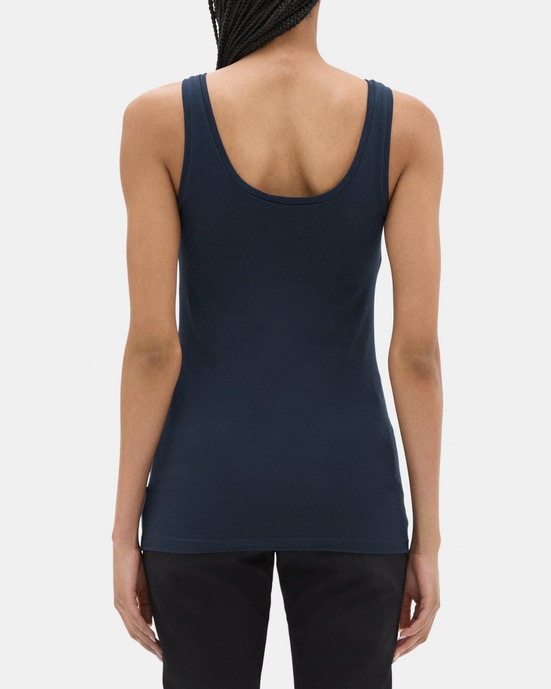 Scoop-Neck Tank in Stretch Cotton Product Image