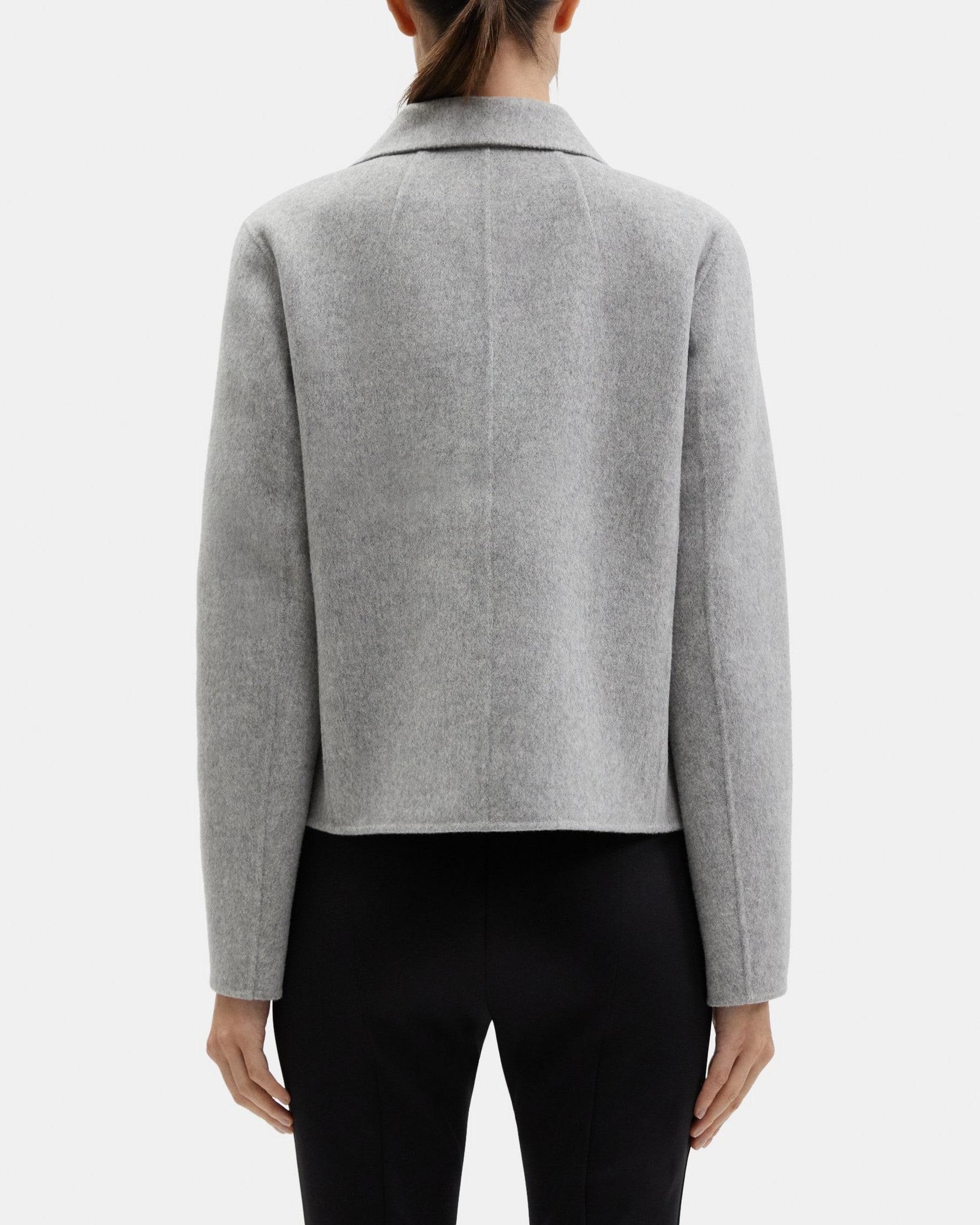 Cropped Open Front Jacket in Double-Face Wool-Cashmere Product Image