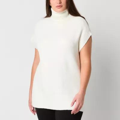 Worthington Womens Turtleneck Sleeveless Pullover Sweater Product Image