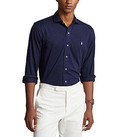 Polo Ralph Lauren Cotton Jersey Button Down Shirt Product Image