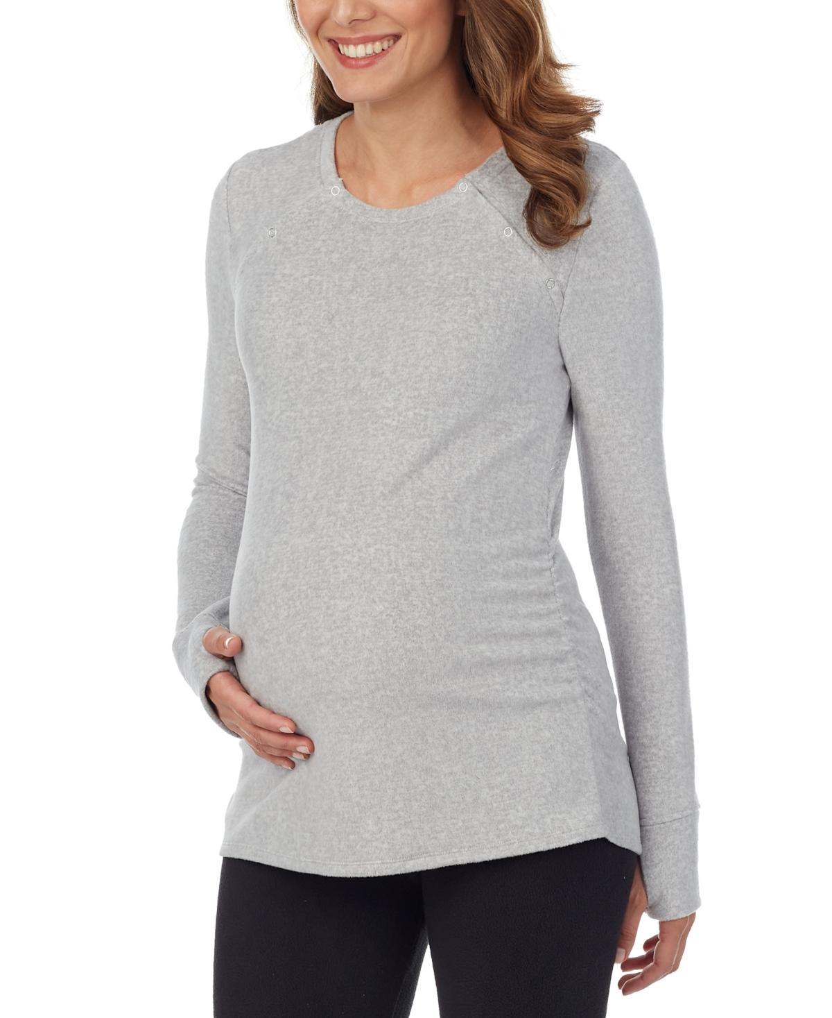 Cuddl Duds Womens Long-Sleeve Snap-Front Maternity Top Product Image