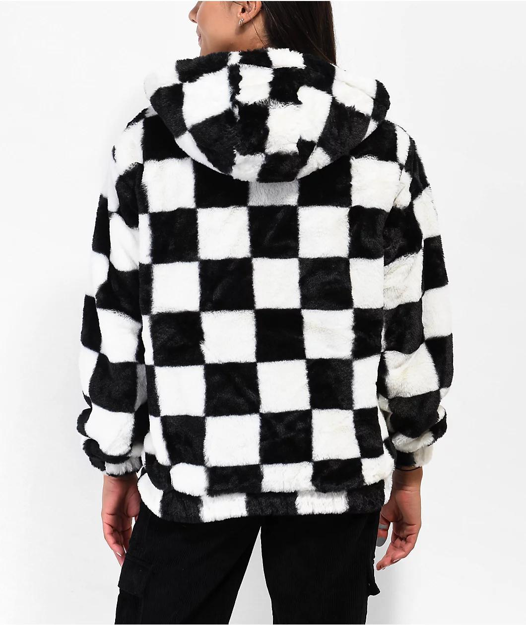 Angel Kiss Checkered Black & White Jacket Product Image