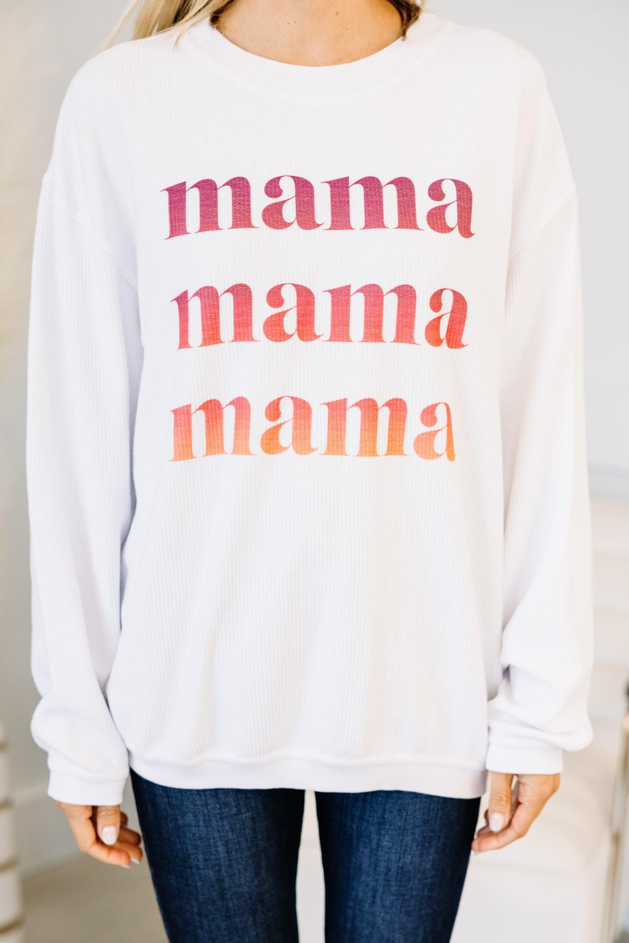 Ombre Mama White Corded Graphic Sweatshirt Female Product Image