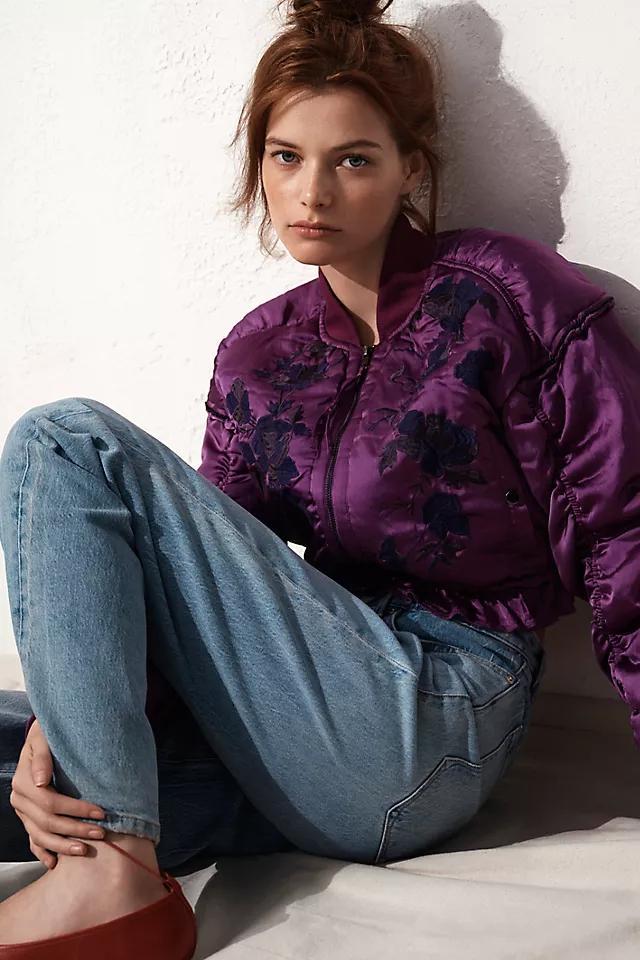 By Anthropologie Satin Embroidered Jacket Product Image