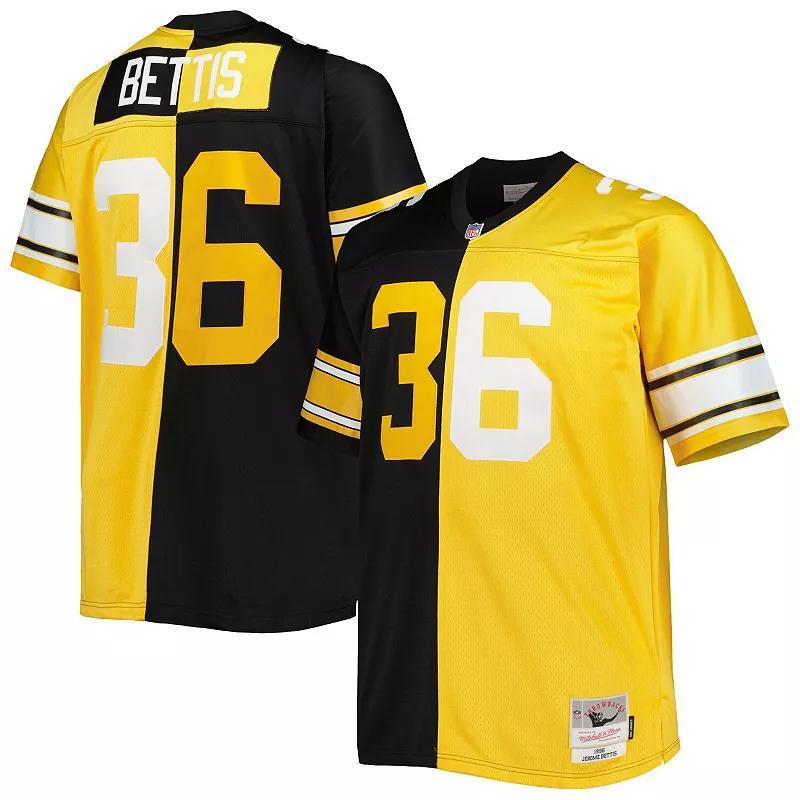 Mens Mitchell & Ness Jerome Bettis /Gold Pittsburgh Steelers Big & Tall Split Legacy Retired Player Replica Jersey Product Image