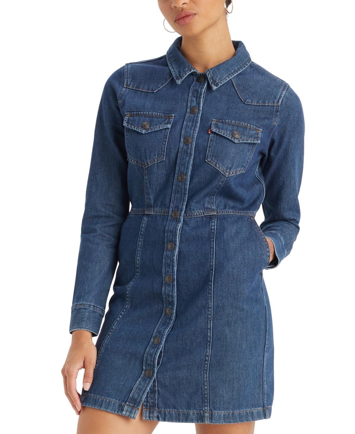 Women's Flynn Western Cotton Denim Dress Product Image