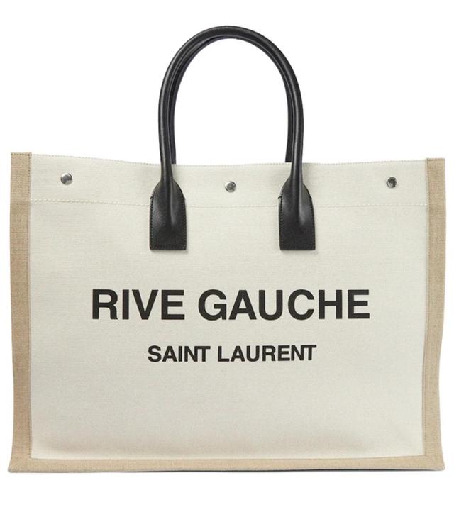 Rive Gauche Canvas Tote In Ecru Product Image